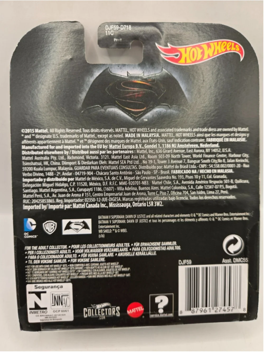New Hot Wheels Retro Entertainment Batman vs Superman Batwing Black